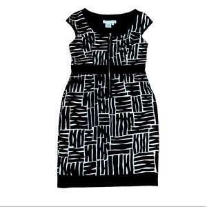 Maggy London Black and White Cap Sleeve Dress